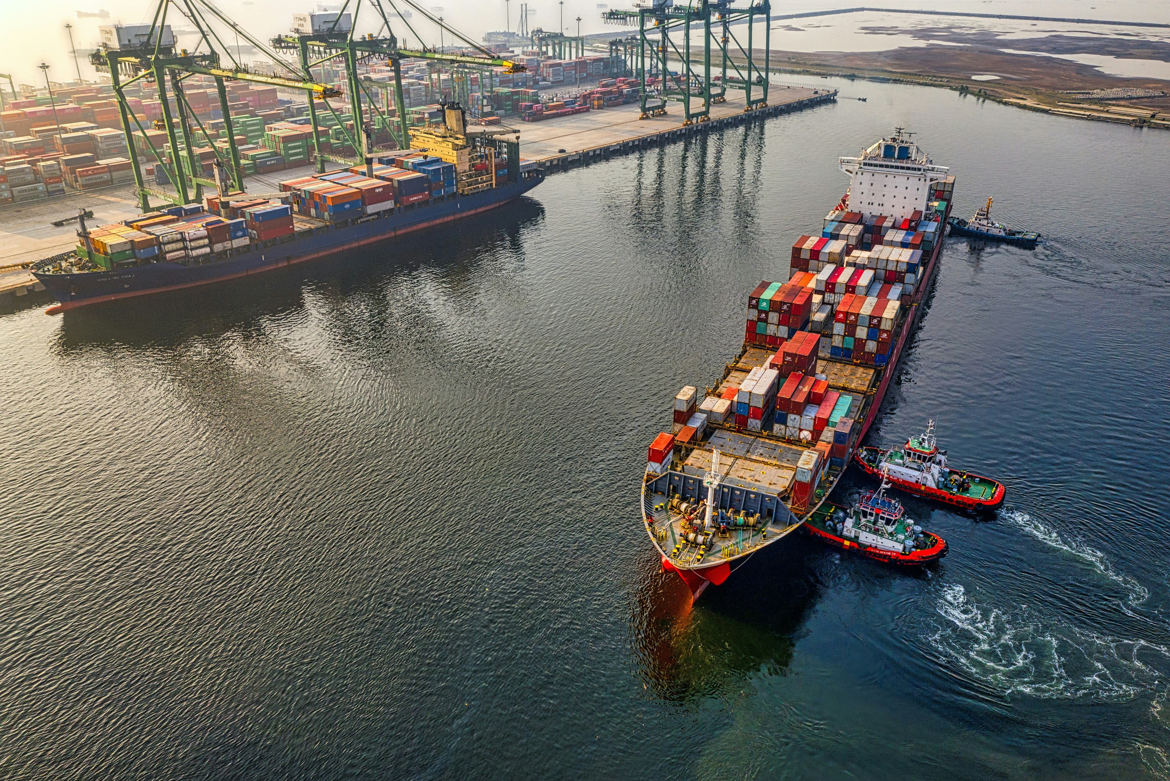 Global trade shipping vessel